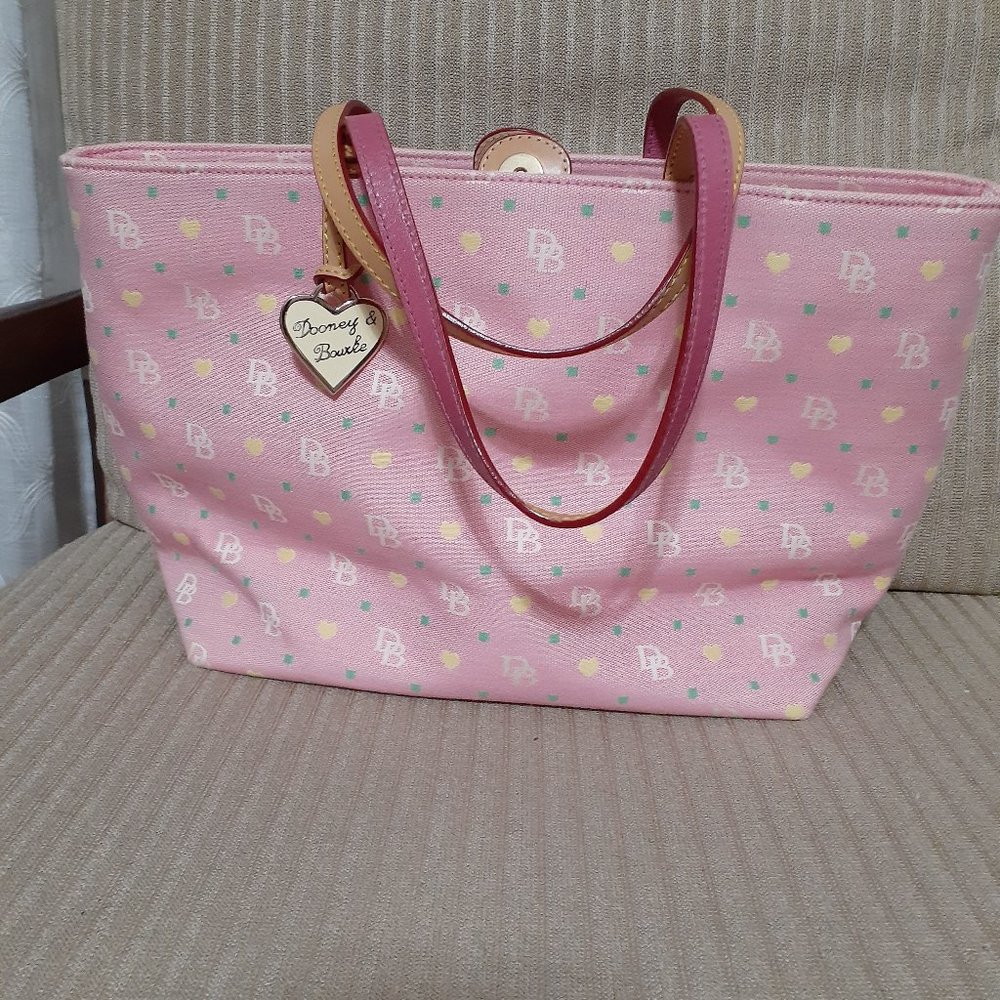 Dooney & Bourke Pink Canvas Signature Large tote